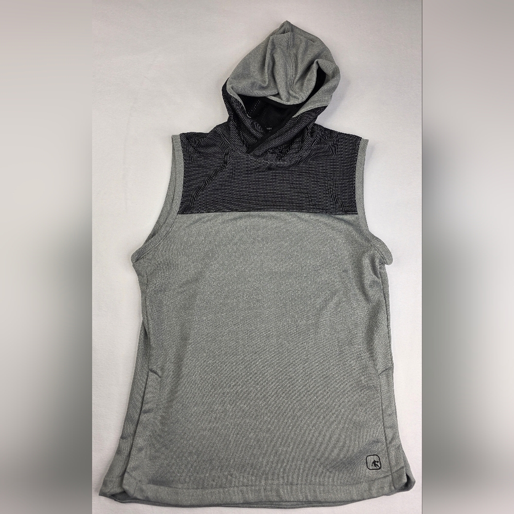 AND1 Men's French Terry Sleeveless Muscle Tank Hoodie Gray Size Medium K-2526